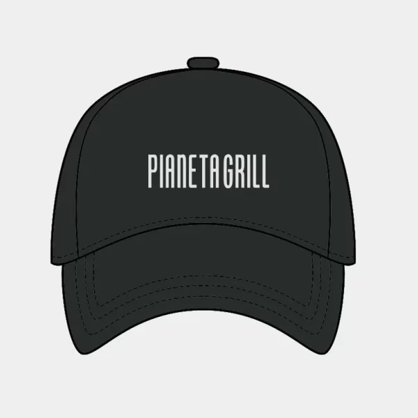 Cappello con frontino nero e scritta "Pianeta Grill"